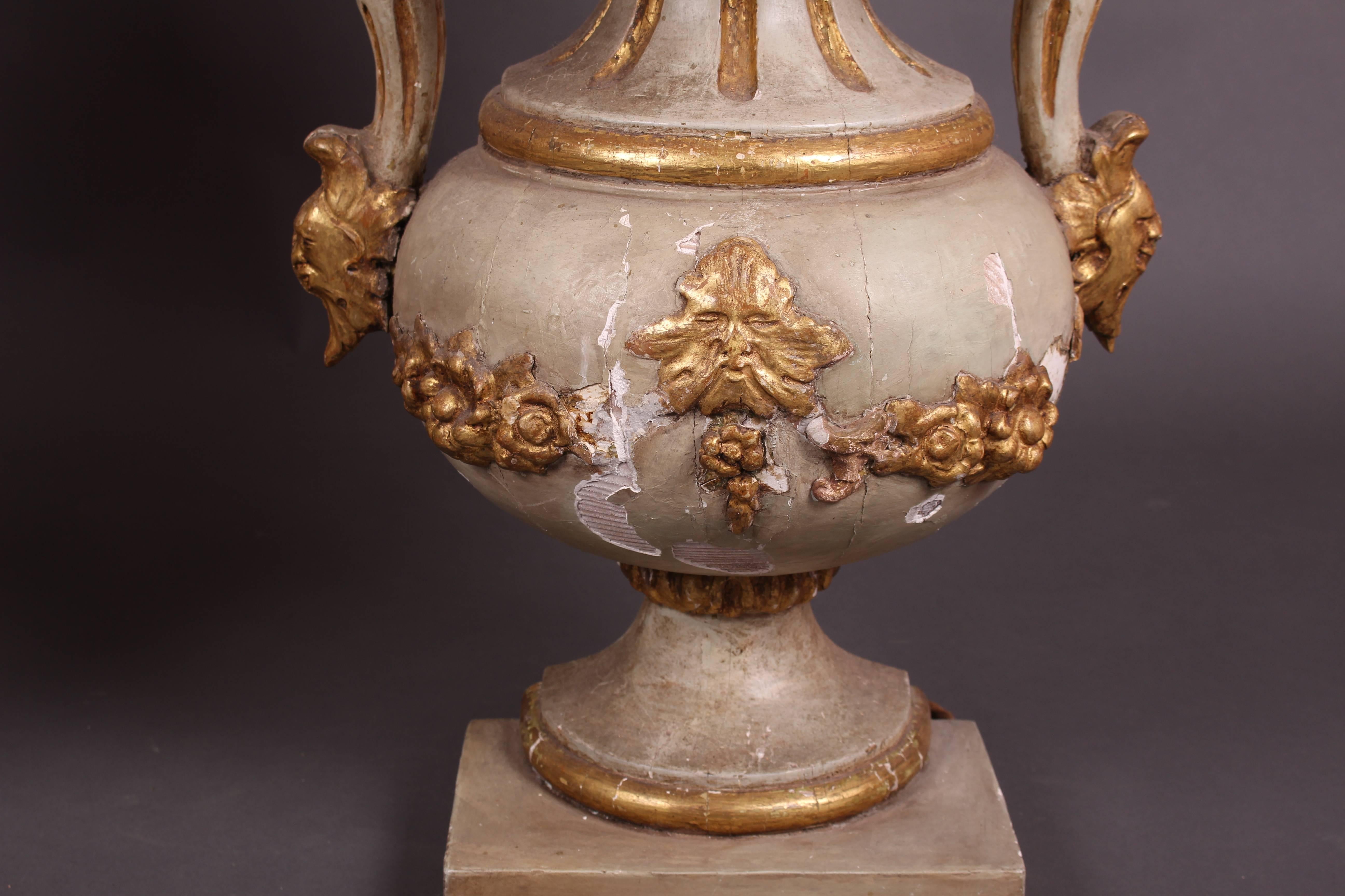 Pair of Antique Venetian Urn Lamps, Early 19th Century In Good Condition In Heathfield, East Sussex