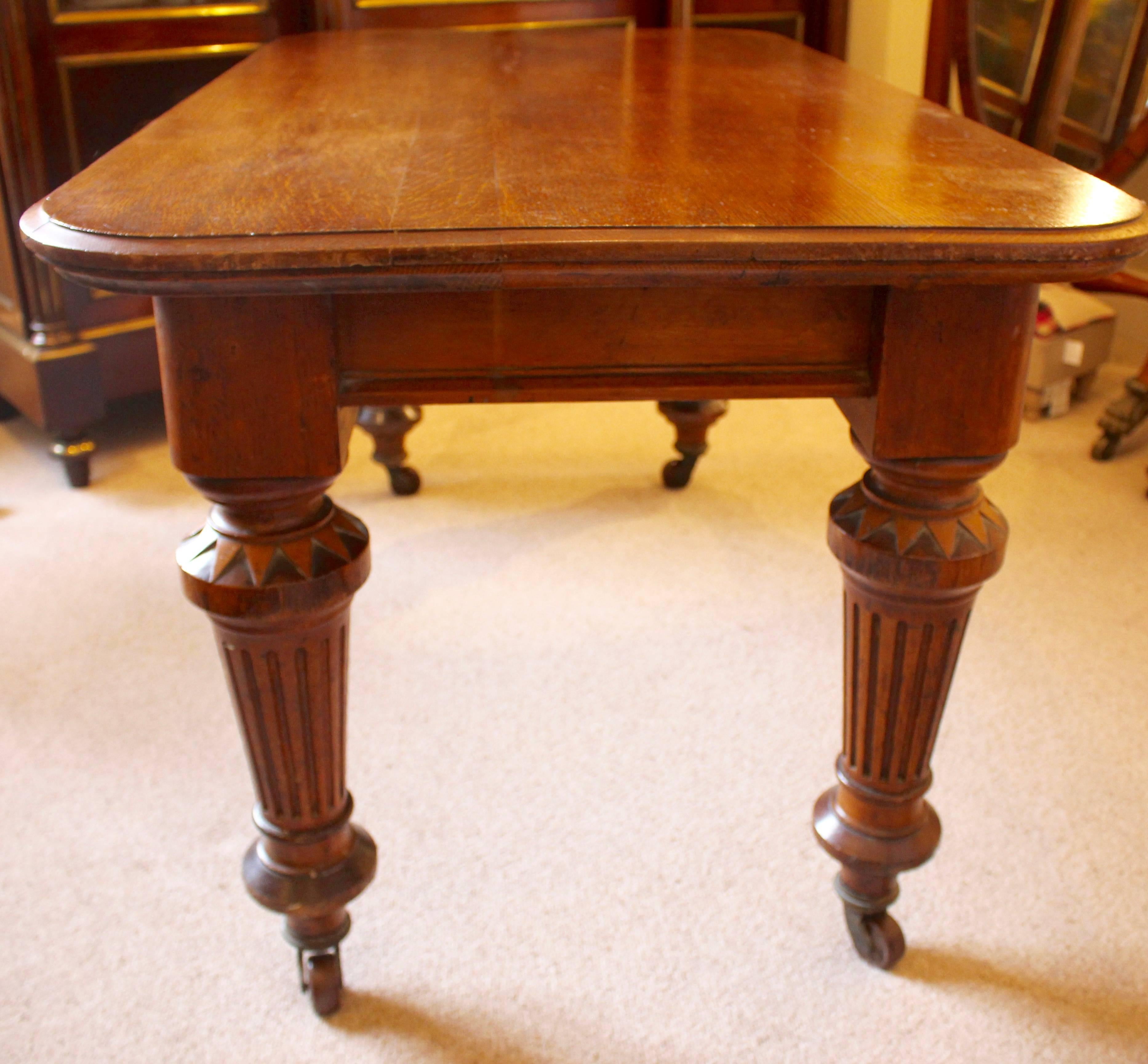 Victorian Oak Library Table 3