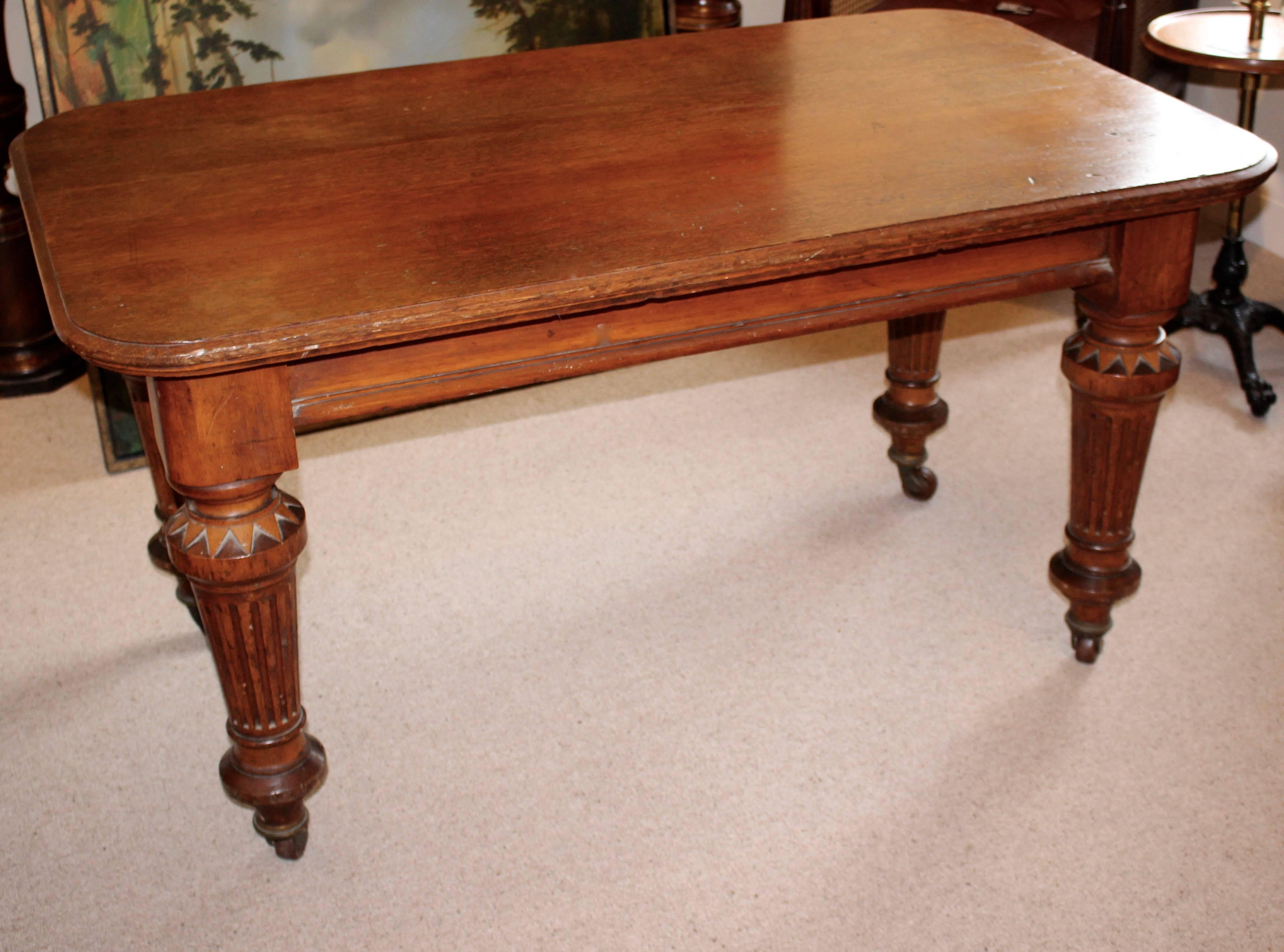 Late 19th Century Victorian Oak Library Table