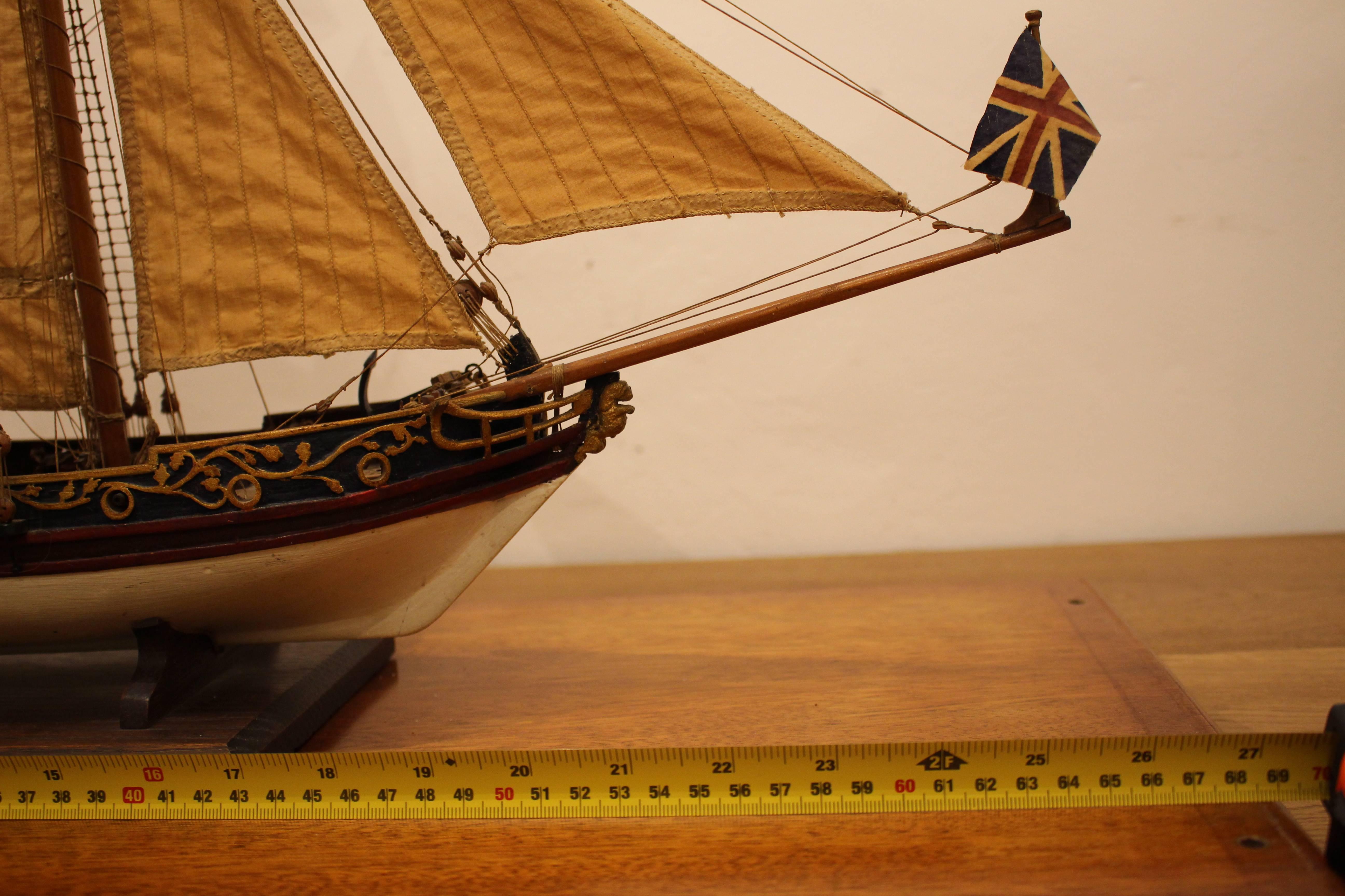 Model of the Stuart Royal Yacht in Wooden Glazed Display Cabinet, circa 1674 2