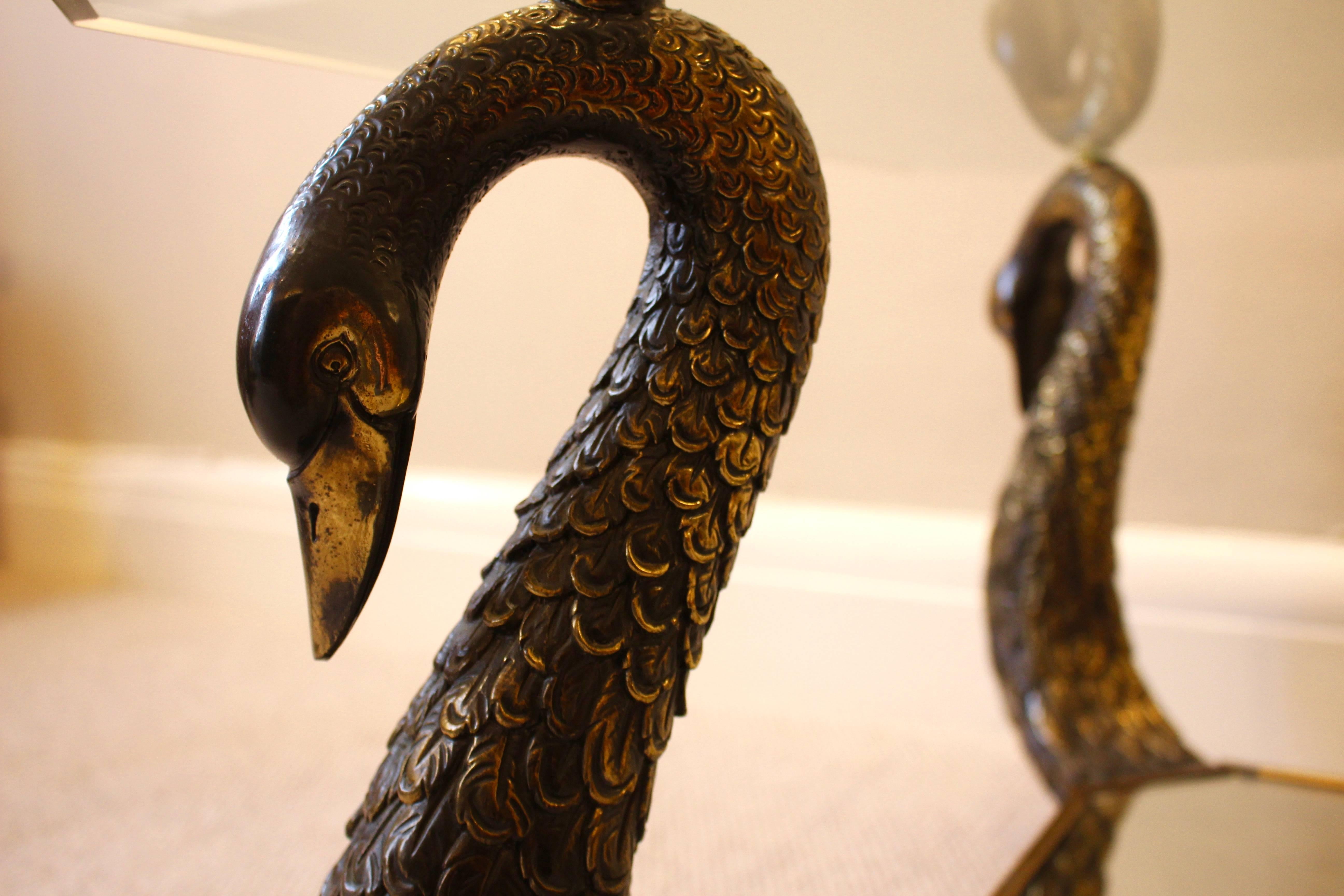 A Mid-20th Century French Bronze Swan Neck Coffee or Centre Table  5