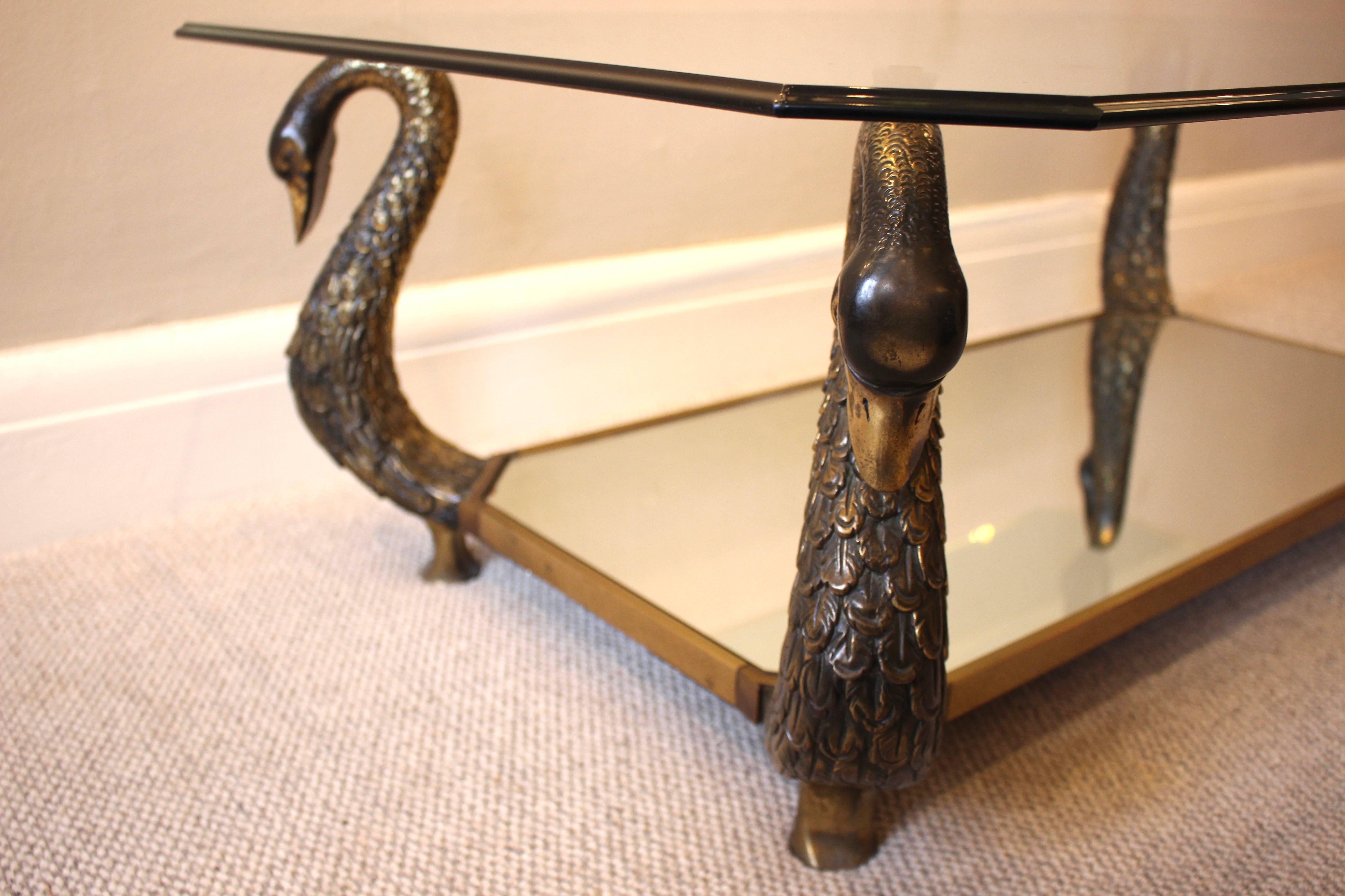 A Mid-20th Century French Bronze Swan Neck Coffee or Centre Table  2