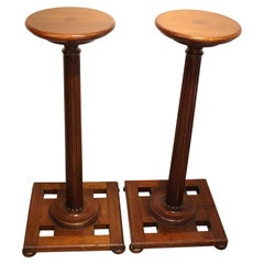 Pair of Edwardian Mahogany Torchere Display Stands