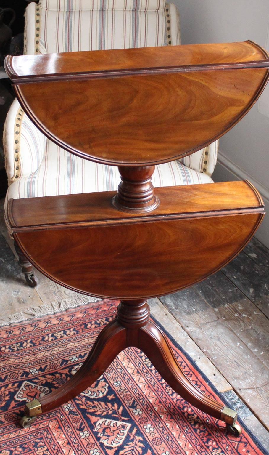 English Regency Mahogany Drop-Leaf Dumbwaiter in the Style of Gillows For Sale
