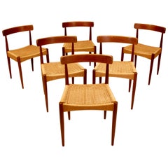 Six Midcentury Dining Chairs by Arne Hovmand Olsen for Mogens Kold, circa 1960