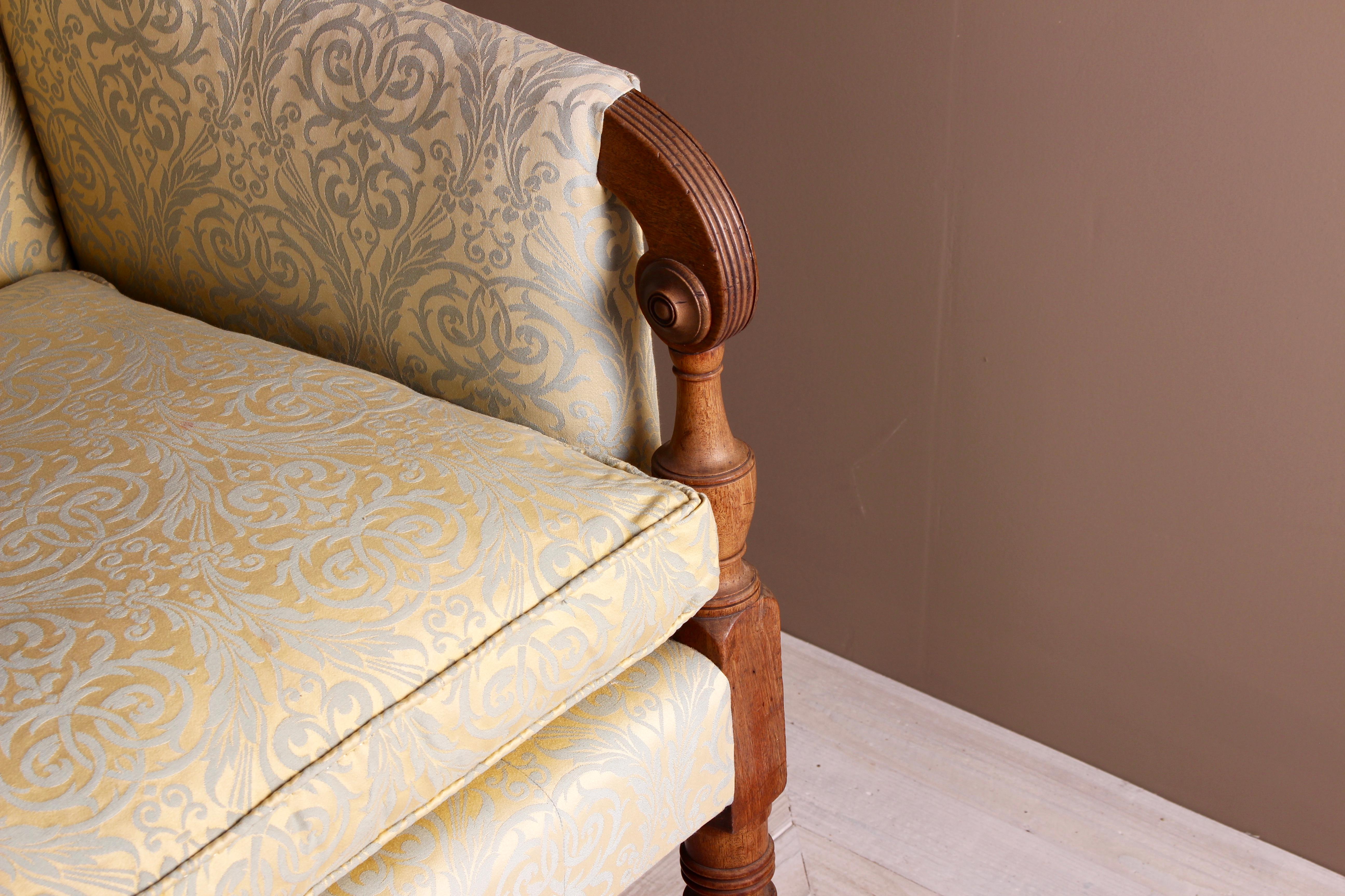 English George III Mahogany Framed Upholstered Sofa