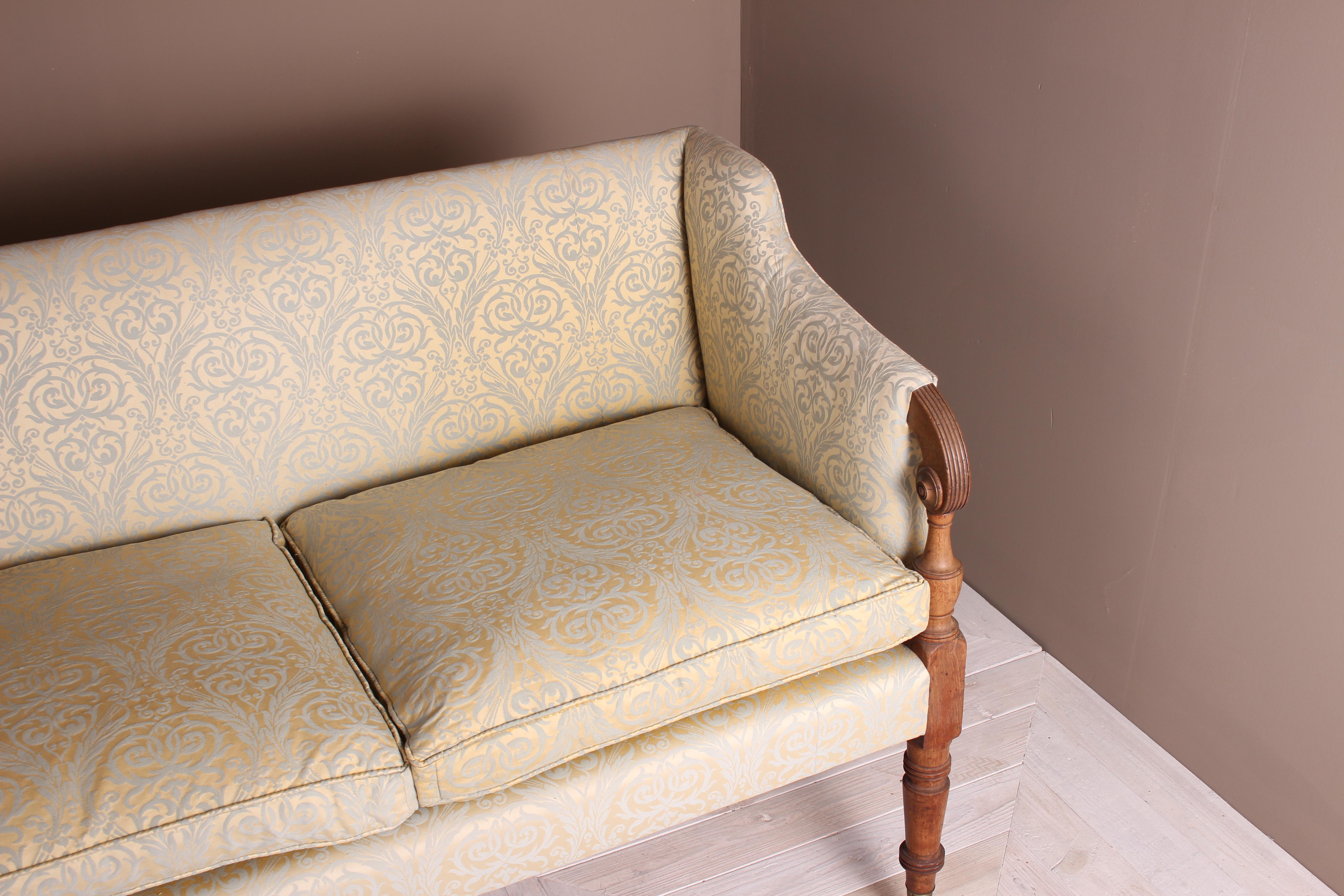 George III Mahogany Framed Upholstered Sofa 1