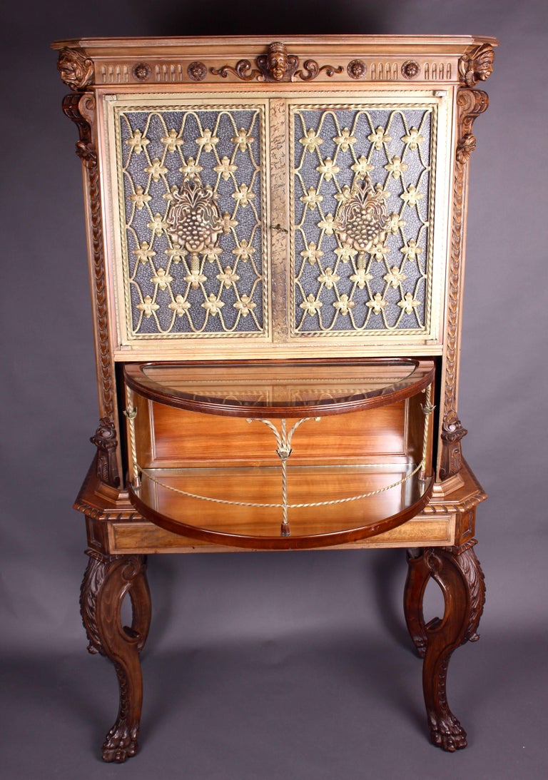 Fine Italian Carved Walnut Cocktail For Sale at 1stDibs