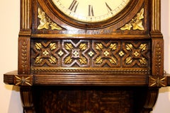 Victorian Gothic Gilt Oak Eight-Day Wall Clock