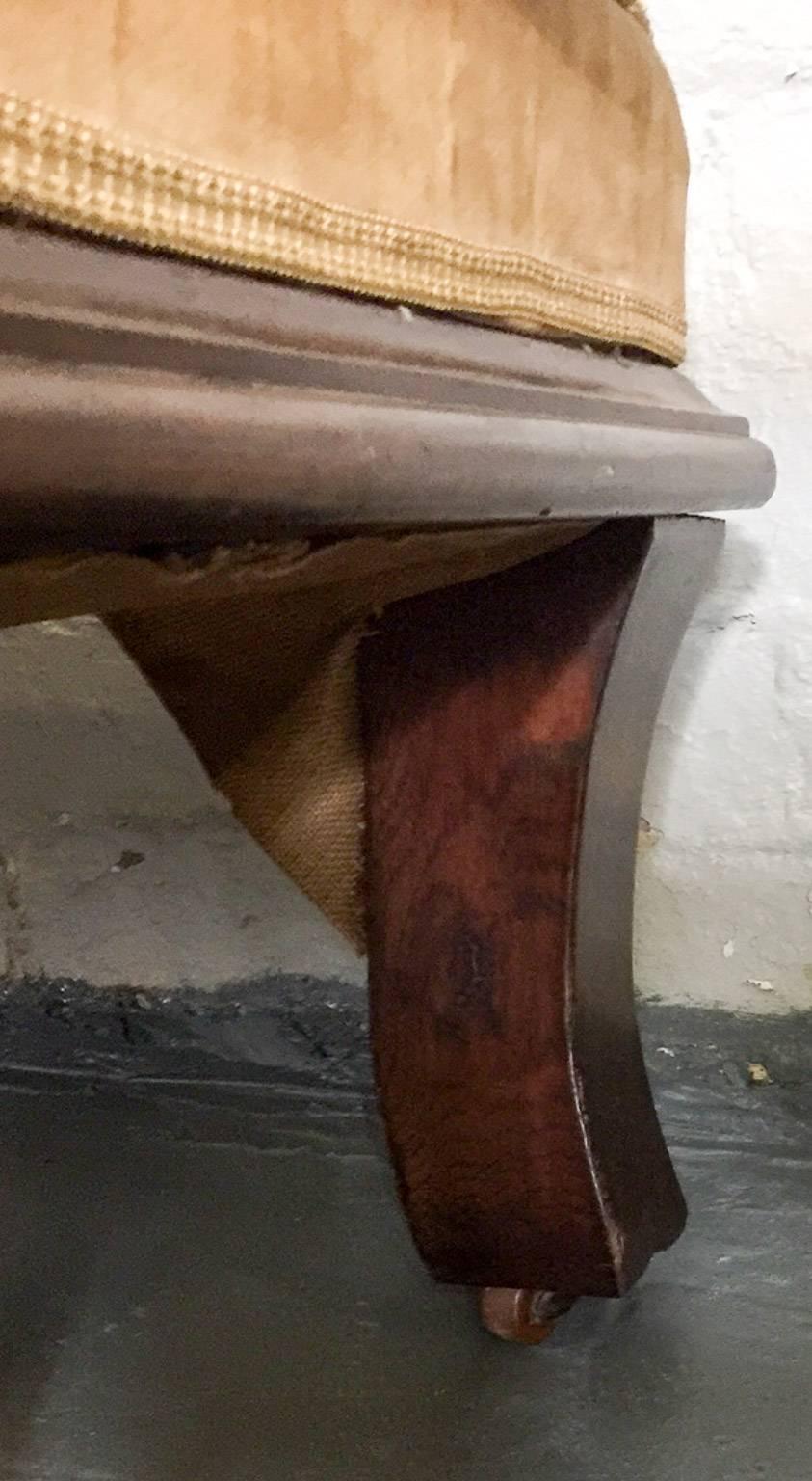 English Quality Victorian Mahogany Window Seat, Fireside Stool