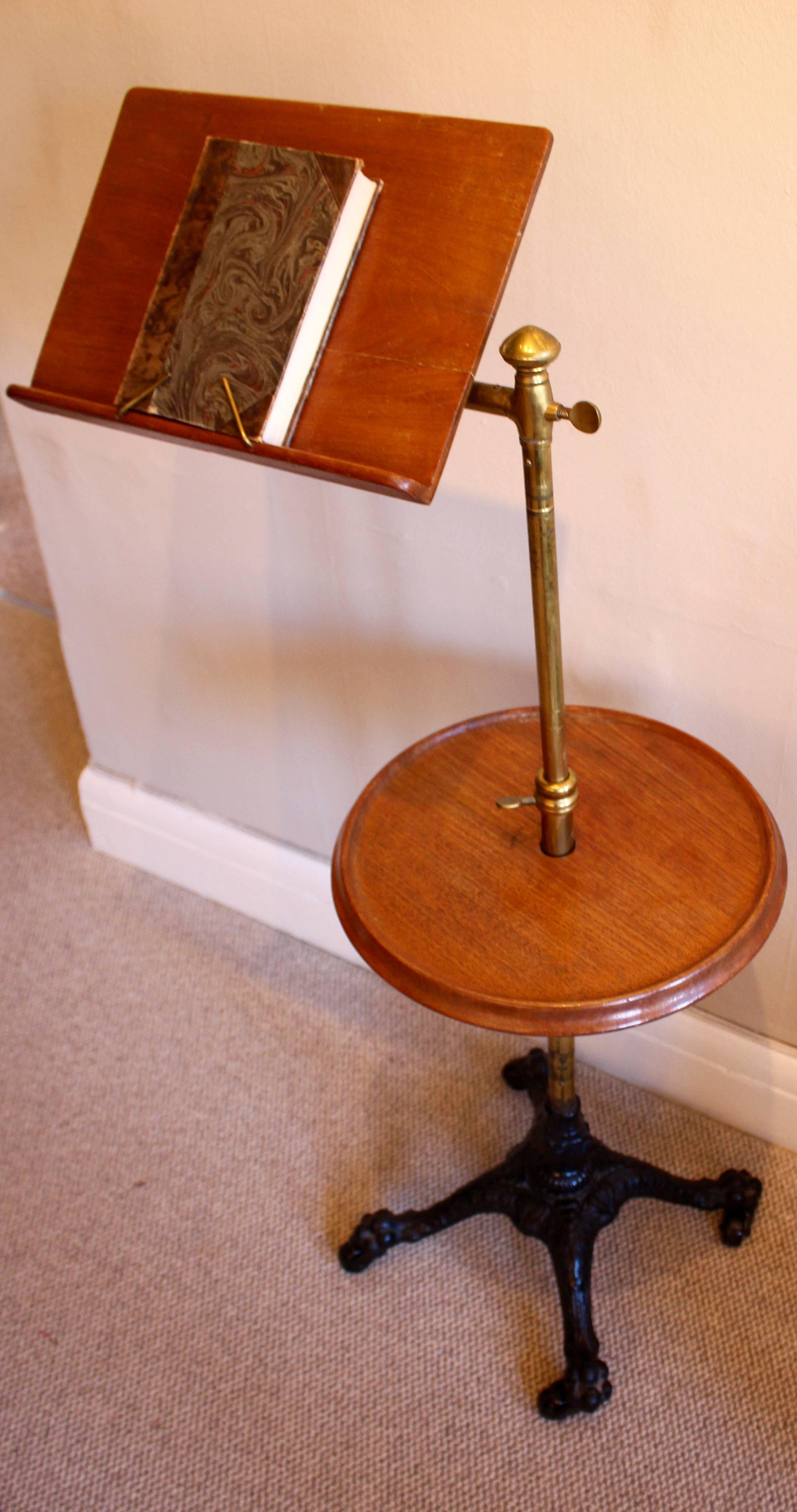 Victorian Mahogany, Brass and Cast Iron Music Stand 2