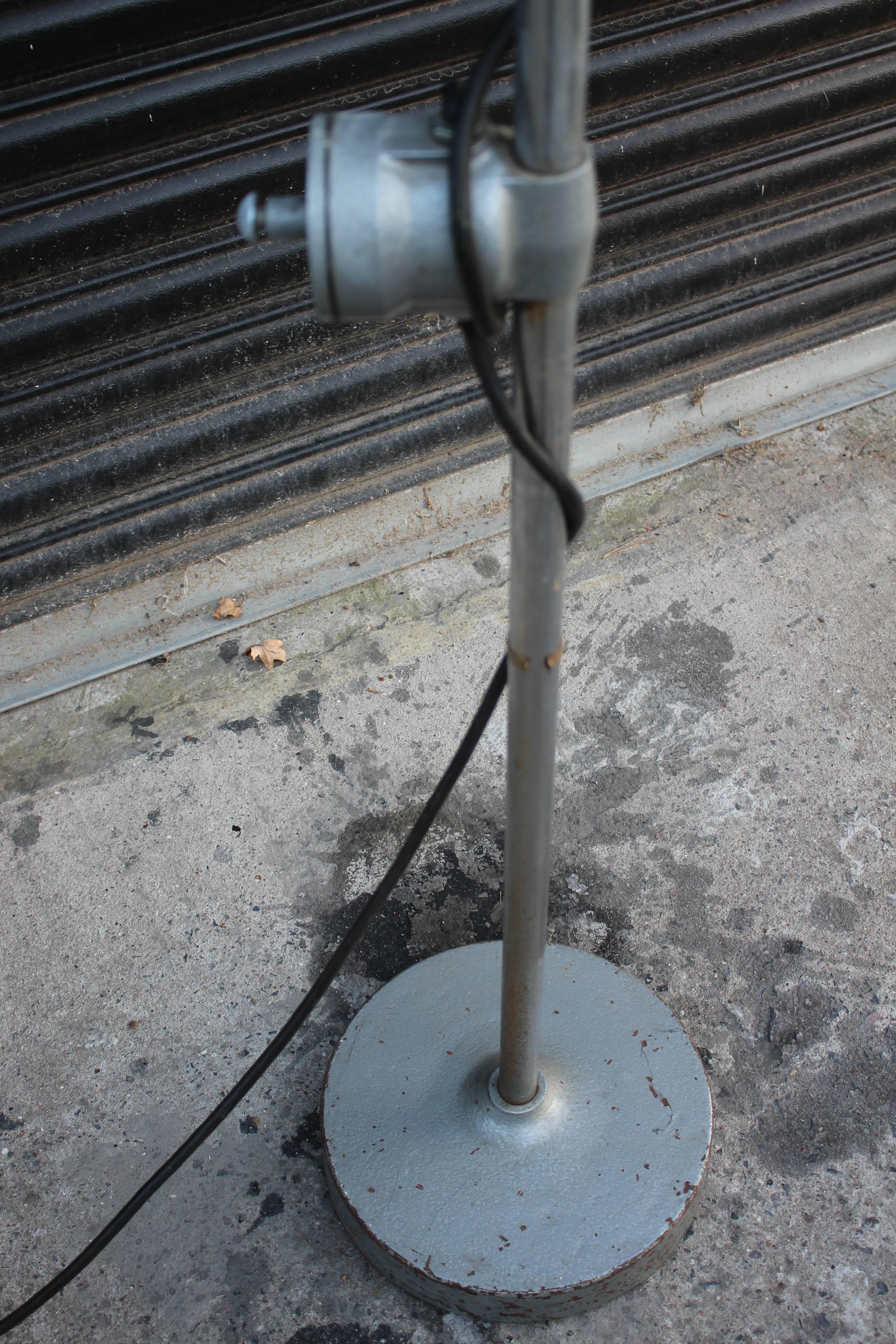 Industrial Vintage ENT Medical Floor Standing Bullseye Lamp by Chiron