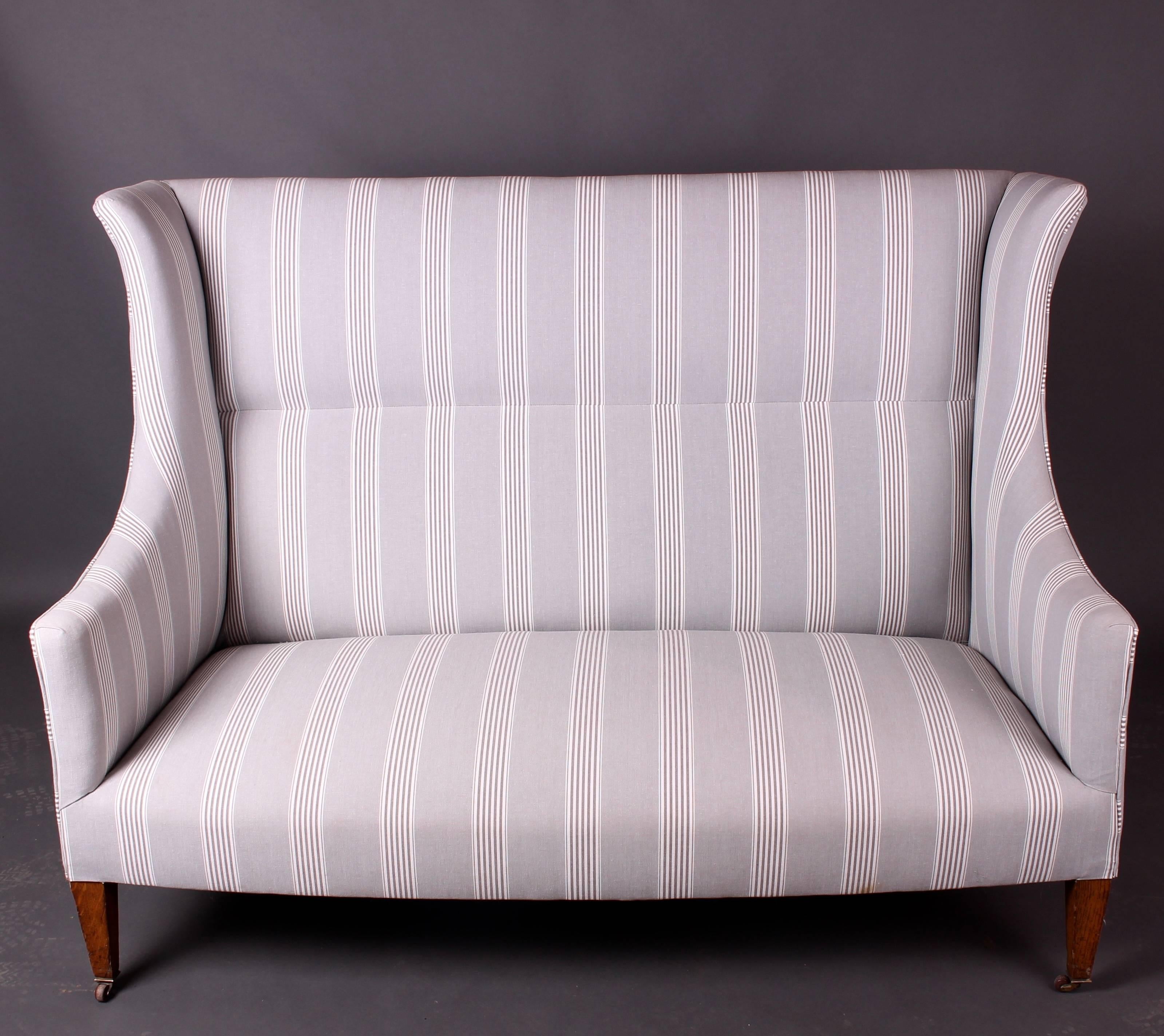 grey stripe sofa