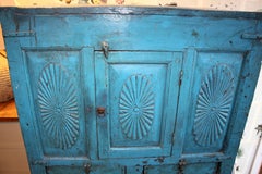 Colonial Vintage Indian Hardwood Painted Cupboard in Azure Blue