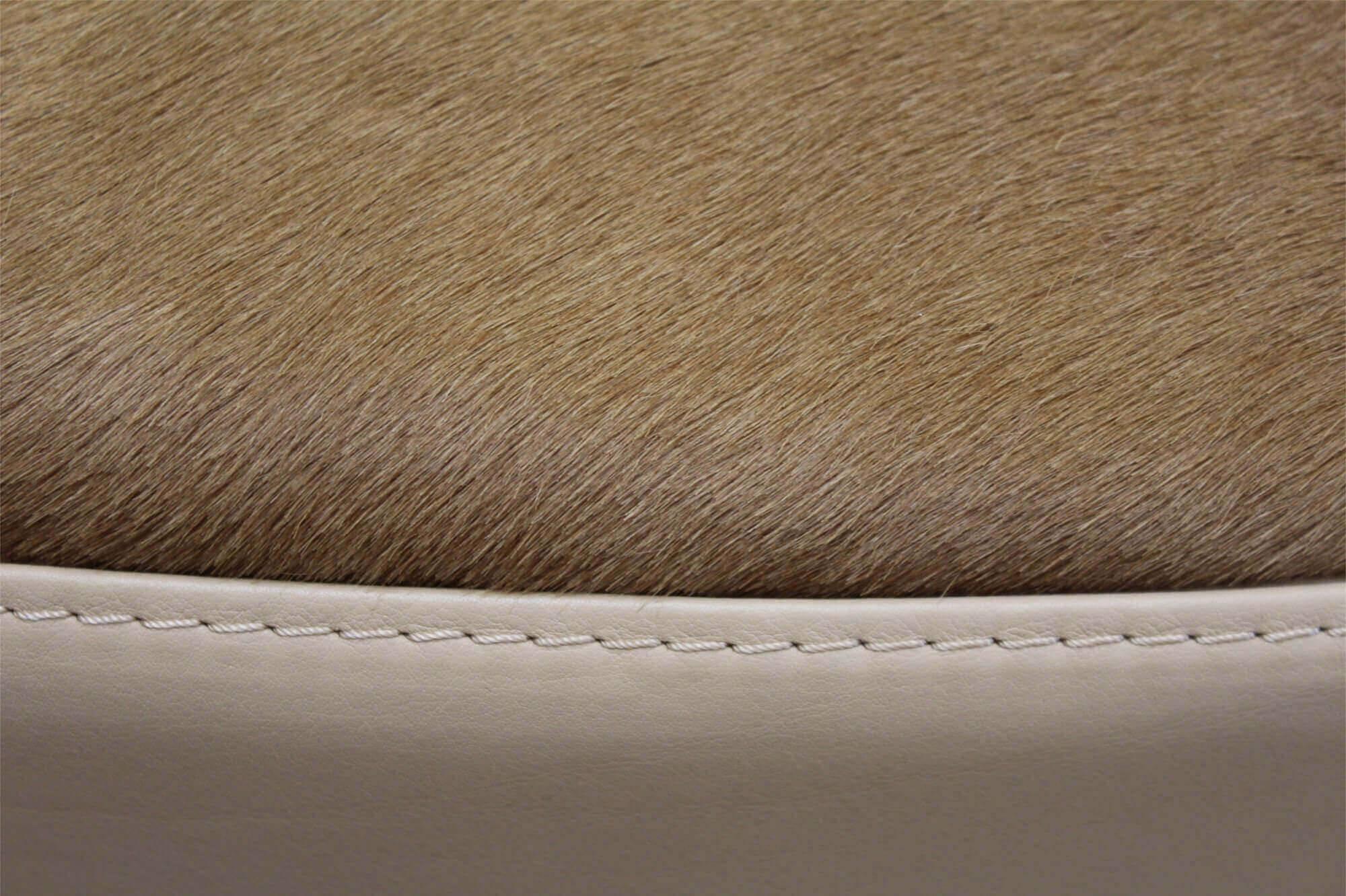 Modern Trussardi Casa Ottomans Pouf 414, Cowhide, Maryland Lux Leather For Sale