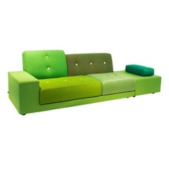Green Sofa Polder by the Swiss Manufacture Vitra Finished with Fabric