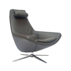 Armchair "Metropolitan" by Manufacturer B&B Italia in Aluminum and Leather