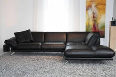 Sofa "WK 667 Nalo" by Manufacturer WK Wohnen in Metal and 100% Genuine Leather
