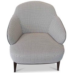 Armchair "Leslie" by Manufacturer Minotti in Aluminum and 100% Genuine Leather