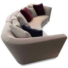 Sofa "Seymour" by Manufacturer Minotti in Aluminum Finished in Fabric
