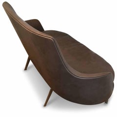 Sofa "Guisco" by Manufacturer Flexform in 100% Genuine Leather and Metal