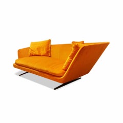 Chaiselounge “Zeus” by Manufacturer Flexform in Chrome and Fabric
