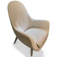 Armchair "Mad King" by Manufacturer Poliform in Leather and Massive Wood