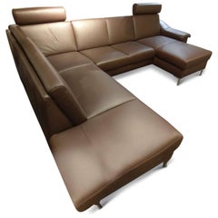 Sofa "Selection Plus" by Manufacturer E. Schillig in Metal and Genuine Leather