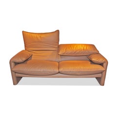 Sofa "Maralunga" by Manufacturer Cassina in 100% Genuine Leather