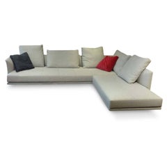 Sofa "Prime Time" by Manufacturer Bielefelder Werkstätten in Chrome and Fabric