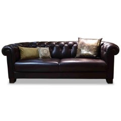 Sofa "Cambridge" by Manufacturer Sinn in Leather Wood and Metal