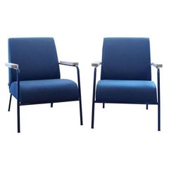 Armchair-Set "Fauteil de Salon" by Swiss Manufacturer Vitra in Steel and Fabric