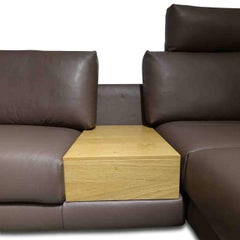 Sofa "Otis" with Stool by Manufacturer WK Wohnen in Nappaleather, Wood and Metal