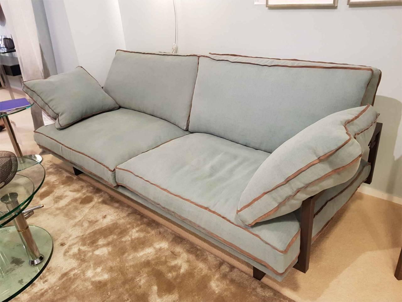 Modern Sofa Safari GP01 by Manufacturer Ghyczy Finished in Fabric and Stainless Steel For Sale