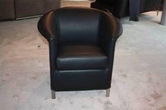 Armchair "Aura 1712" by Manufacturer Wittmann in 100% Genuine Nappa and Chrome