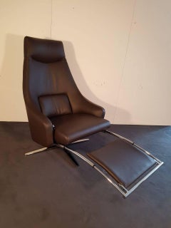 Armchair "Cane" by Manufacturer IP Design with 100% Genuine Leather and Steel