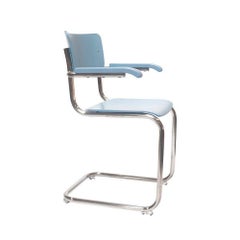 Cantilever Chair "S 43 F" by Manufacturer Thonet in Chromed Steel and Wood