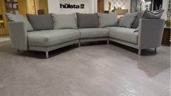 Sofa "Onda" by Manufacturer Rolf Benz in Wood and Metal, Finished in Fabric
