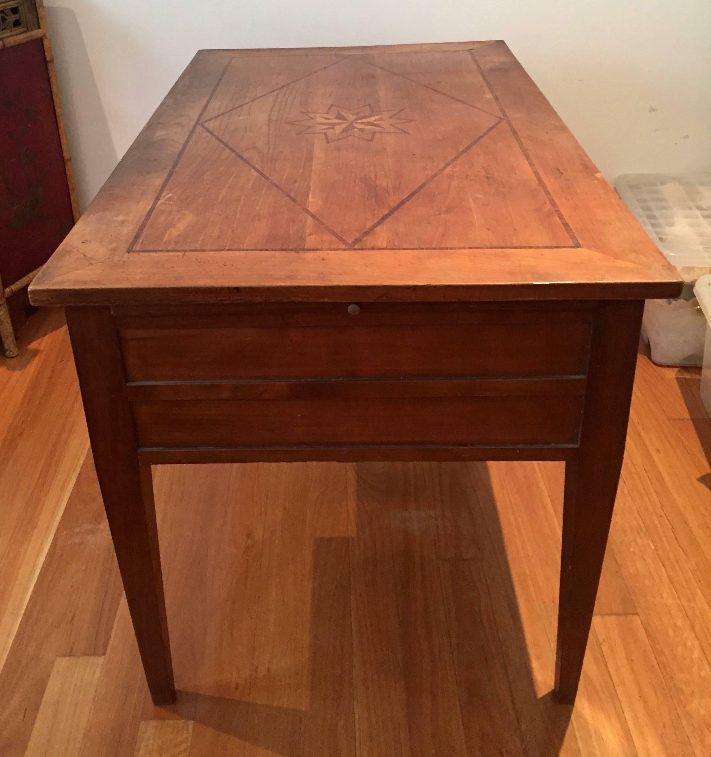 First Empire French Early 19th Century Elm Bureau Plat For Sale