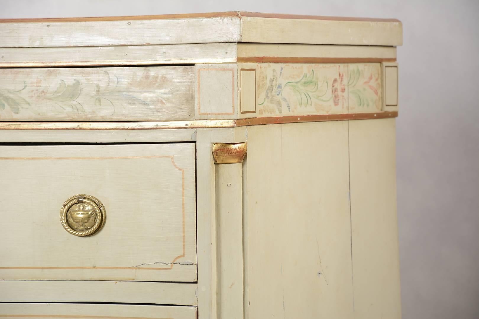 Swedish Gustavian Painted Chest of Drawers Commode Tallboy 19th Century In Fair Condition In LONDON, GB