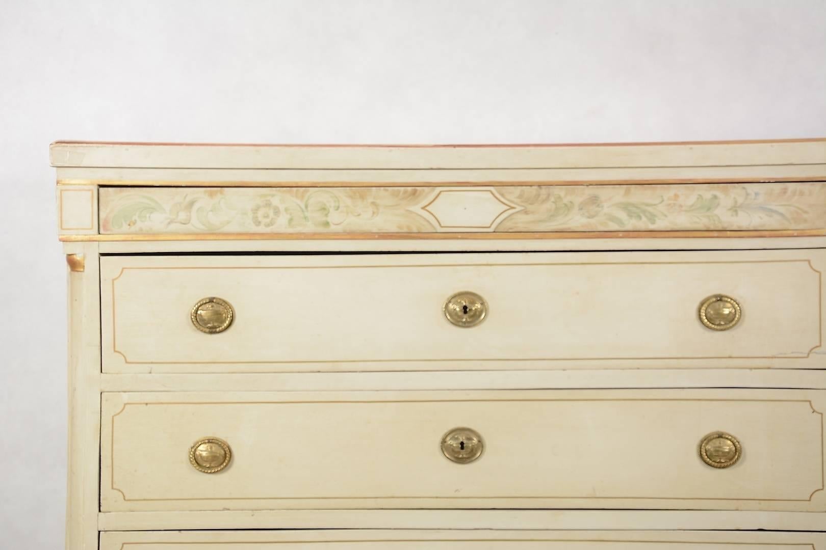 Swedish Gustavian Painted Chest of Drawers Commode Tallboy 19th Century 1