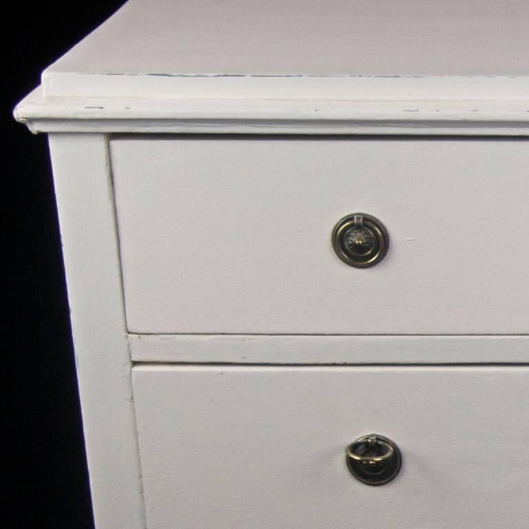 Hand-Painted Early 1800s Antique Swedish Gustavian Country Pine Chest of Drawers Commode