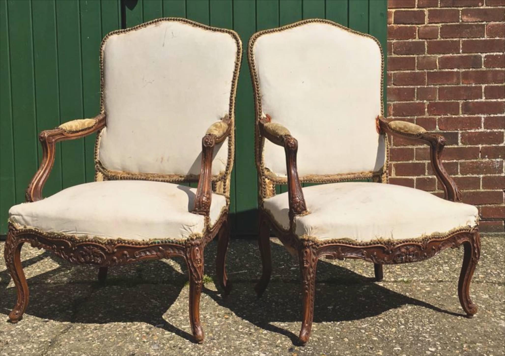 antique armchairs upholstered