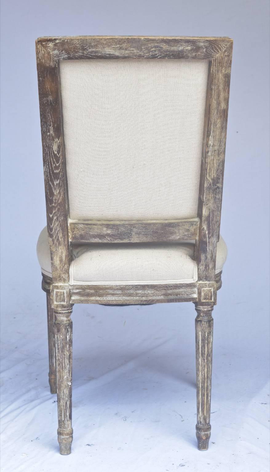 Painted Gustavian Square Back Dining Chairs Set of Six Webbed Seats Mid-20th Century 