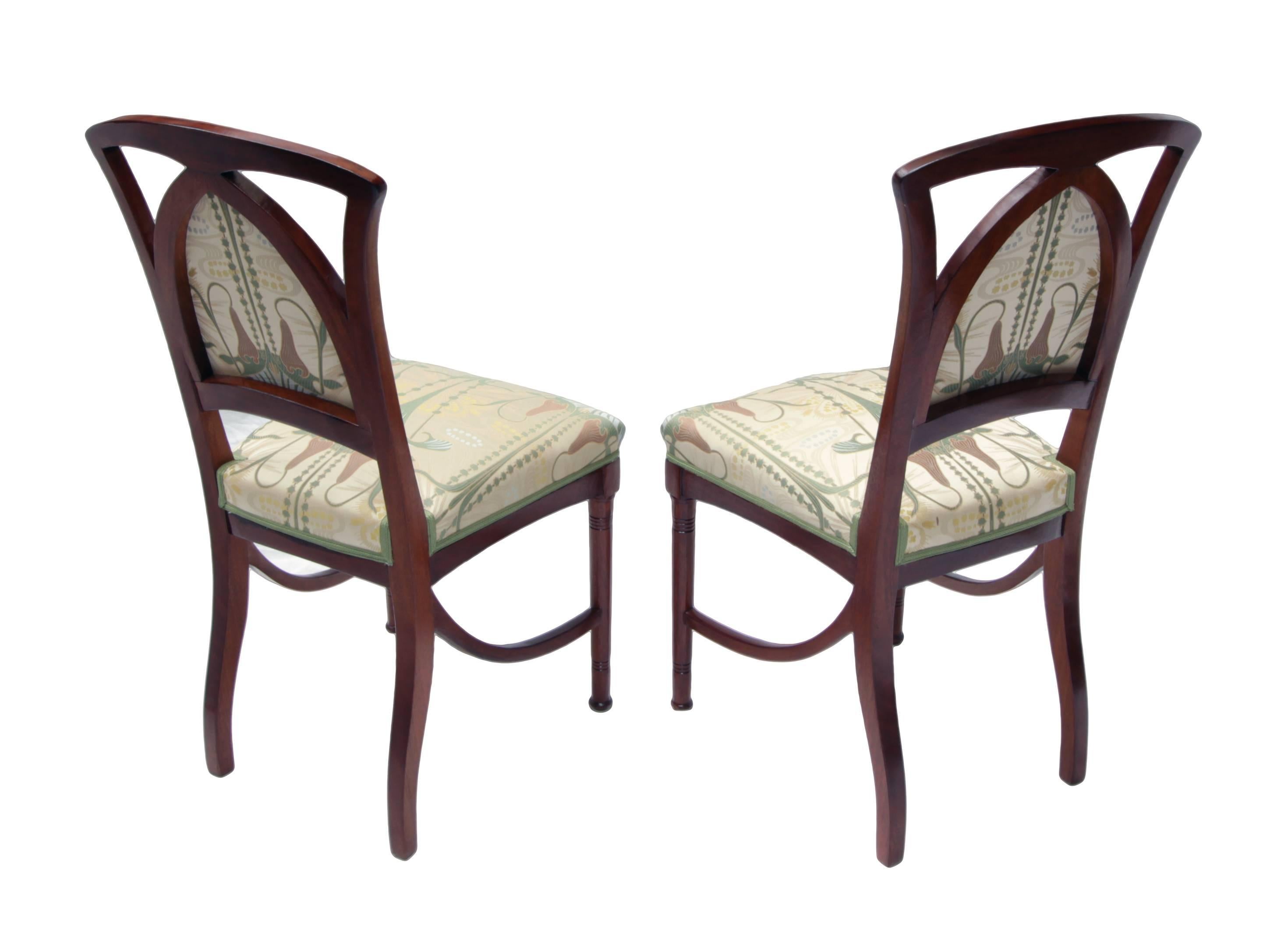 Art Nouveau Mahogany Seating Group, Set of Five (Art nouveau)
