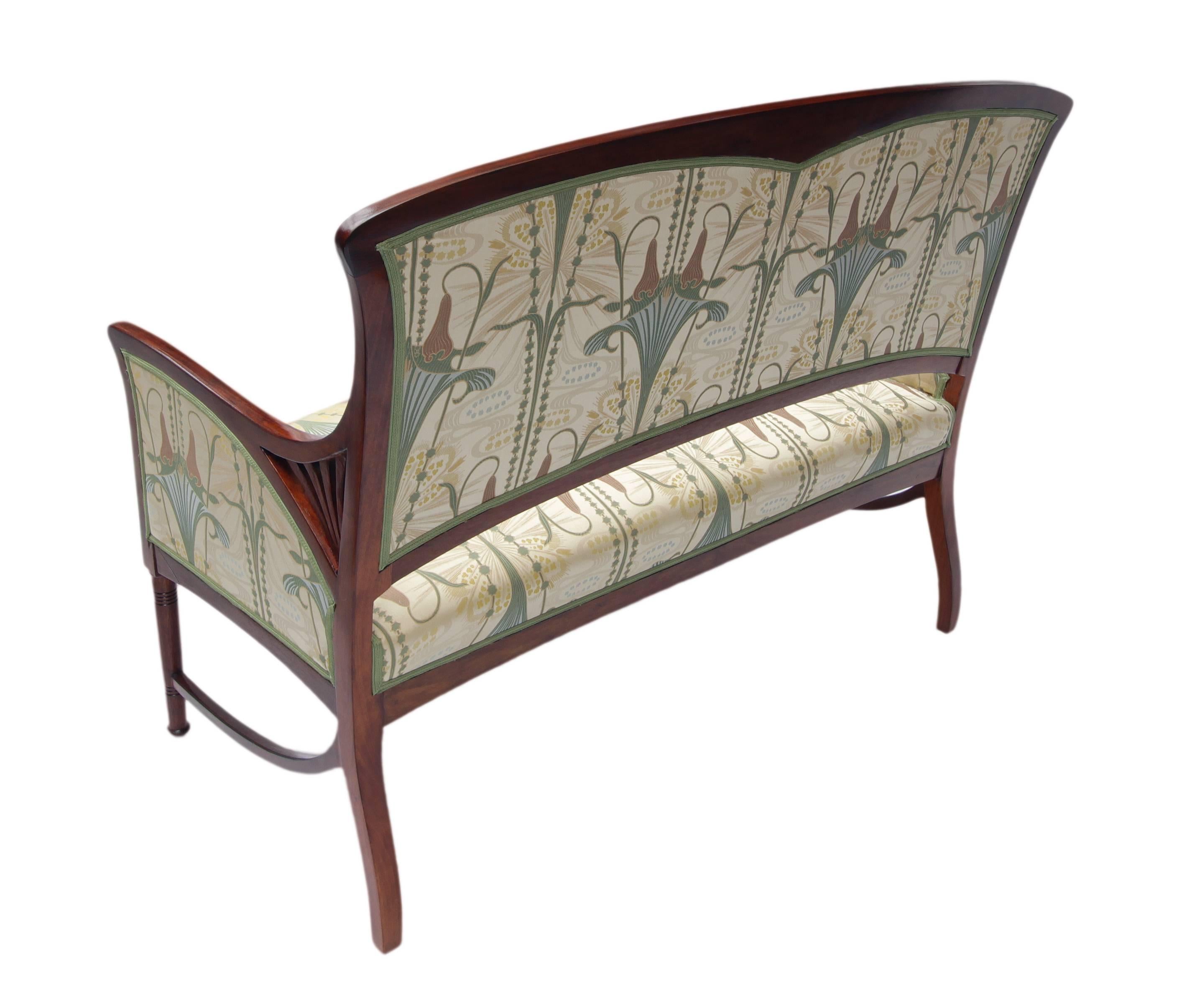 Art Nouveau Mahogany Seating Group, Set of Five 1