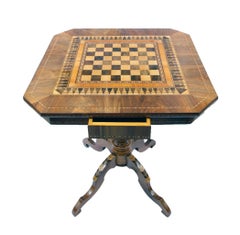 19th Century Biedermeier Marquetry Chess Table, Germany