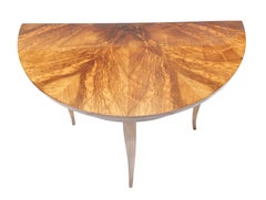 Early 19th Century Biedermeier Walnut Half Round Table from Germany
