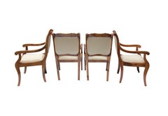Set of Four South German Biedermeier Walnut Armchairs, circa 1825