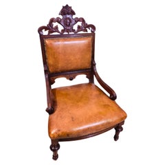 Viktorianischer Ledersessel des 19. Jahrhunderts